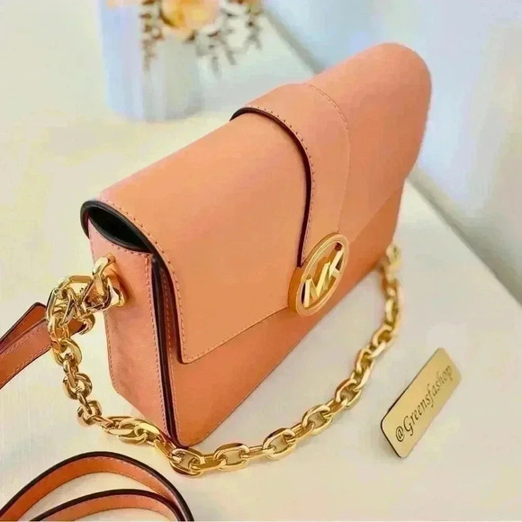 Michael Kors Carmen Medium Monogram Flap Crossbody leather sherbert - Picture 4 of 11